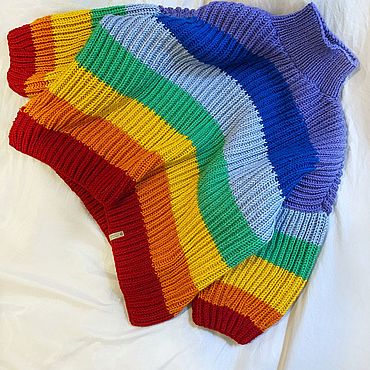 Одежда ручной работы. Ярмарка Мастеров - ручная работа Радужный свитер. Handmade.