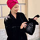 Copy of Copy of Copy of Copy of Copy of Handbag of black velvet with beaded monkey. Robes. Tyurbany Very Suhininoj (Turban SVS). My Livemaster. Фото №4