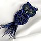 Dark blue Owl brooch. Bird brooch as a gift to a girl. Brooches. Only_you_byElena. Online shopping on My Livemaster.  Фото №2