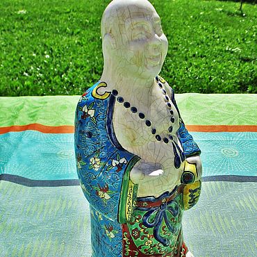 Винтаж: Антикварная статуэтка скульптура Budda эмаль фаянс Франция. . Винтаж ручной работы - Ярмарка Мастеров Винтаж ручной работы. Ярмарка Мастеров - ручная работа Винтаж: Антикварная статуэтка скульптура Budda эмаль фаянс Франция. Handmade.
