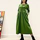 Минус 60!!!Длинное зелёное платье бохо из шерсти в пол. Платья. LADY SHRI (ОЛЬГА). Интернет-магазин Ярмарка Мастеров.  Фото №2