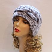 Аксессуары handmade. Livemaster - original item Knitted hat for women gray-blue. Handmade.