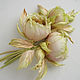 Silk flowers. Decoration brooch pin LADY DI.CREAM ROSES. Brooches. Irina Vladi. My Livemaster. Фото №4