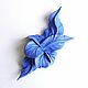 Brooch flower made of leather Sky in Forget-me-nots blue sky color brooch, Brooches, Moscow,  Фото №1
