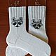 RussianSocks Носки с енотами белые вязаные енотик шерстяные еноты, Носки, Москва,  Фото №1