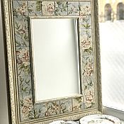 Для дома и интерьера handmade. Livemaster - original item Mirror painting rose Mirror on blue. Handmade.