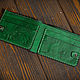 Маленький зеленый кошелек из натуральной кожи. Кошельки. Creative Leather Workshop. Ярмарка Мастеров.  Фото №5