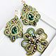 Soutache Set brooch Clover and Earrings, Jewelry Sets, Moscow,  Фото №1