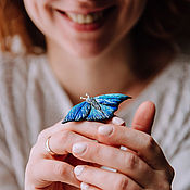 Украшения handmade. Livemaster - original item Moth brooch made of polymer clay. Handmade.
