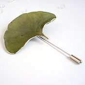 Украшения handmade. Livemaster - original item Brooch Needle Leaf Gingko Real Leaf Resin Jewelry Boho Brooch. Handmade.