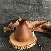 Глиняный фактурный бочонок для мёда, варенья. Керамическая сахарница