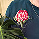 Order Embroidery on clothing stripe protea brooch flower sweatshirt with embroidery. Home textiles for children and toys. Livemaster. . Brooches Фото №3