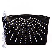 Clutch leather cosmetic bag 