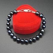 Украшения handmade. Livemaster - original item Bracelet with natural black pearls d7 mm. Handmade.