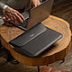 Чехол-папка MacBook Pro 14 черный с клапаном. Чехол. TONY LEO. Интернет-магазин Ярмарка Мастеров.  Фото №2