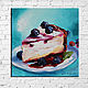Oil painting 'Blackberry cheesecake' 20/20 cm, Pictures, Sochi,  Фото №1