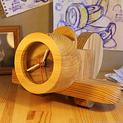Для дома и интерьера handmade. Livemaster - original item Airplane Table Clock Smartphone Stand Pencil Holder Made of Wood. Handmade.