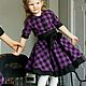 Shirt dress for girls ' Lavender cage', Dresses, Moscow,  Фото №1