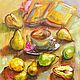 Oil painting 'Tea for a book in the pear season'»,60-50, Pictures, Nizhny Novgorod,  Фото №1