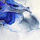 Абстрактная картина спиртовыми чернилами Синее море 50х70. Картины. Valery Art / Валерия Дмитриева. Ярмарка Мастеров.  Фото №5