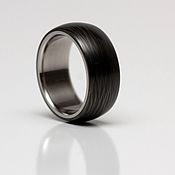 Украшения handmade. Livemaster - original item Carbon ring with titanium. Handmade.