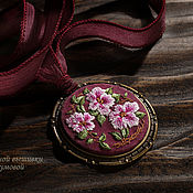Украшения handmade. Livemaster - original item RESERVE Embroidered Pendant Apple Blossom. Handmade.