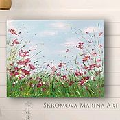 Картины и панно handmade. Livemaster - original item Oil painting of pale pink field poppies. Painting in the interior with poppies. Handmade.