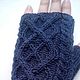 Knitted mitts 101, dark blue, half-wool. Mitts. HOBBIMANIYA (satinik). Online shopping on My Livemaster.  Фото №2