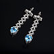 Earrings white gold with diamonds and Topaz heart
