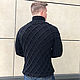 Черный свитер мужской. Свитеры мужские. SHAPAR вязаная одежда ручной работы. Интернет-магазин Ярмарка Мастеров.  Фото №2