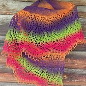 Аксессуары handmade. Livemaster - original item Minishal and shawl Festival knitted wool openwork. Handmade.