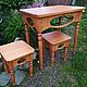 Table of solid cedar with stools Kitchen. Tables. Joinery in Altai. Online shopping on My Livemaster.  Фото №2