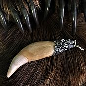 Фен-шуй и эзотерика handmade. Livemaster - original item The tooth of a Bear on the pommel of silver. Handmade.