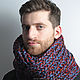 Snood male female'Rock and Roll' (blue-terracotta. Snudy1. IRINA GRUDKINA Handmade Knitwear. My Livemaster. Фото №6