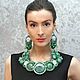 Green jewelry set necklace earrings bracelet ' Airmid', Necklace, Moscow,  Фото №1