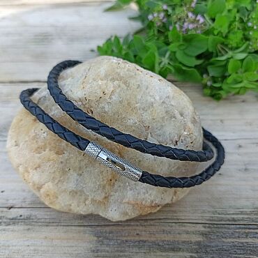  ручной работы. Ярмарка Мастеров - ручная работа Шнурок для крестика 5 мм с рифленой застежкой. Handmade.