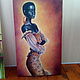 'Bitter chocolate ' 50/30 mulatto oil on canvas. Pictures. Anji's favourite pictures (anzhela-a). My Livemaster. Фото №6