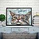 Oil painting Curious cat on canvas on a stretcher. Pictures. Yulia Berseneva ColoredCatsArt. My Livemaster. Фото №5