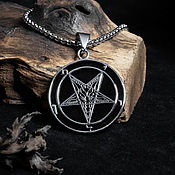 Украшения handmade. Livemaster - original item Double-sided steel pendant with the seals of Baphomet and Lucifer. Handmade.