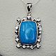 Silver pendant with natural turquoise 17h13 mm, Pendants, Moscow,  Фото №1