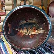 Блюдо  "Рыба" старинное деревянное