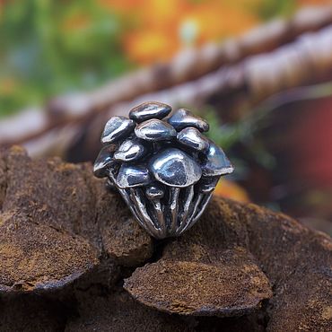Украшения ручной работы. Ярмарка Мастеров - ручная работа Бусина Опята. Handmade.