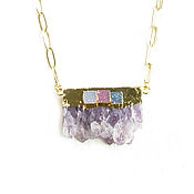 Украшения handmade. Livemaster - original item Pendant with amethyst necklace Amethyst purple pendant. Handmade.