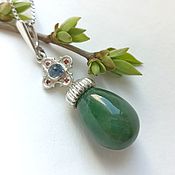 Украшения handmade. Livemaster - original item Pendant with jade and sapphires 