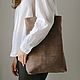 Shopper made of natural suede art. 479 powdery, Classic Bag, Moscow,  Фото №1