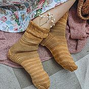 Носки полосатые 33-35 ажурные женские вязаные носки радуга домашние