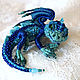 Dragon Adam, brooch dragon, blue dragon, Stick pin, Moscow,  Фото №1