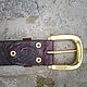 Leather belt, embossed with edging, mod.Heavy Horseshoe Burgundy. Straps. Labour. Online shopping on My Livemaster.  Фото №2