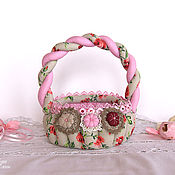 Для дома и интерьера handmade. Livemaster - original item gift basket. Candy bowl, for jewelry, small things, pink. Handmade.
