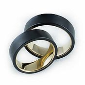 Украшения handmade. Livemaster - original item Rings made of black titanium and yellow gold. Handmade.